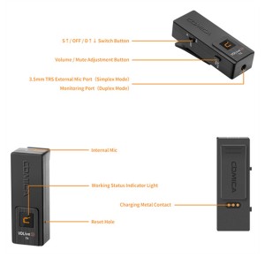 میکروفون یقه ای بی سیم کامیکا مدل VDLive10 USB
